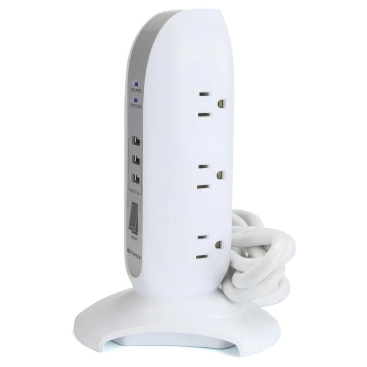 Emerson 5-Outlet USB Charging Tower Surge Protector Model EAP-1001 4ft Cable Image 4