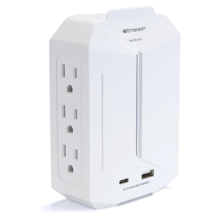 Emerson 6-Outlet USB Wall Charger Surge Protection LED Lighting EAP-1000 Image 3