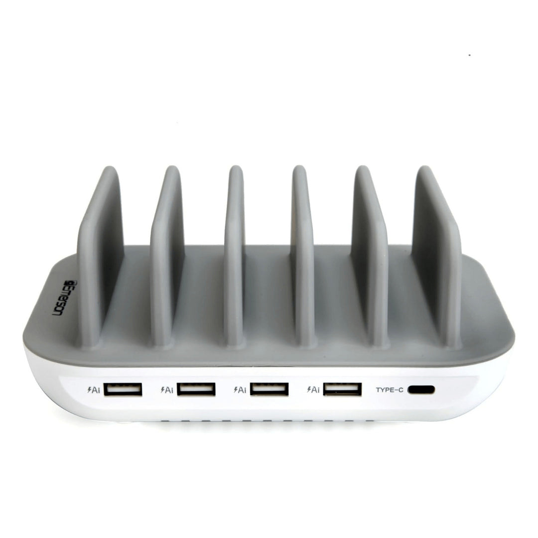 Emerson 5-Port USB Charging Station with LED Indicator 6 USB Cables Included Image 6