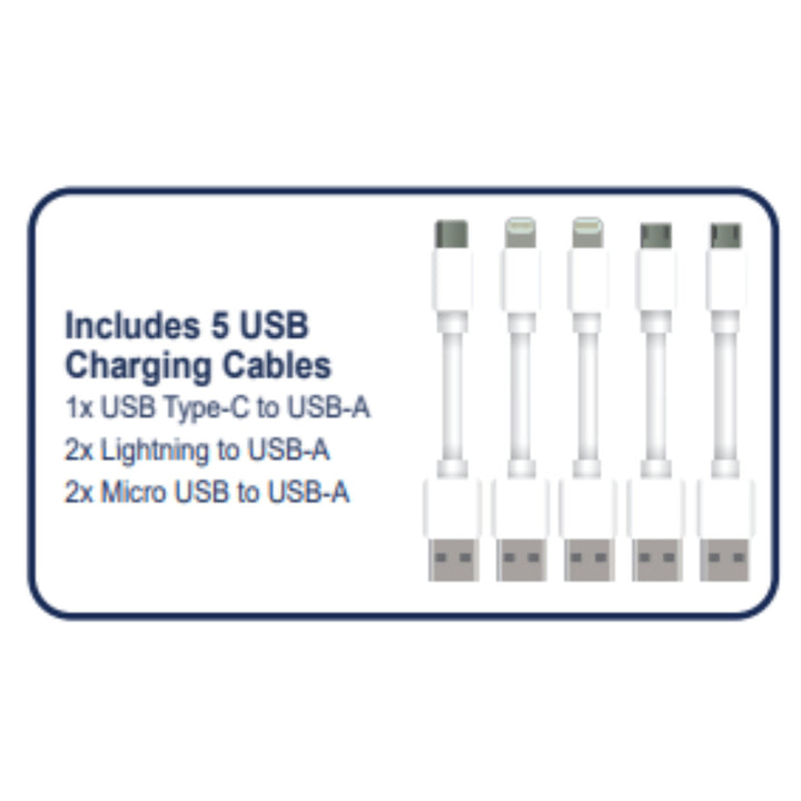 Emerson 5-Port USB Charging Station with LED Indicator 6 USB Cables Included Image 8