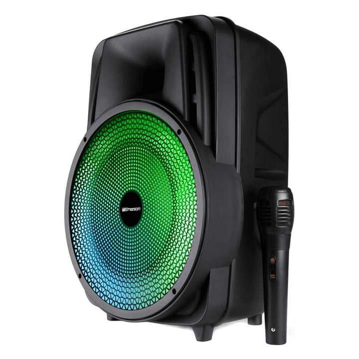 Emerson 8 Inch Bluetooth Party Speaker with FM Radio Disco Lights Model EDS-8000 Image 3