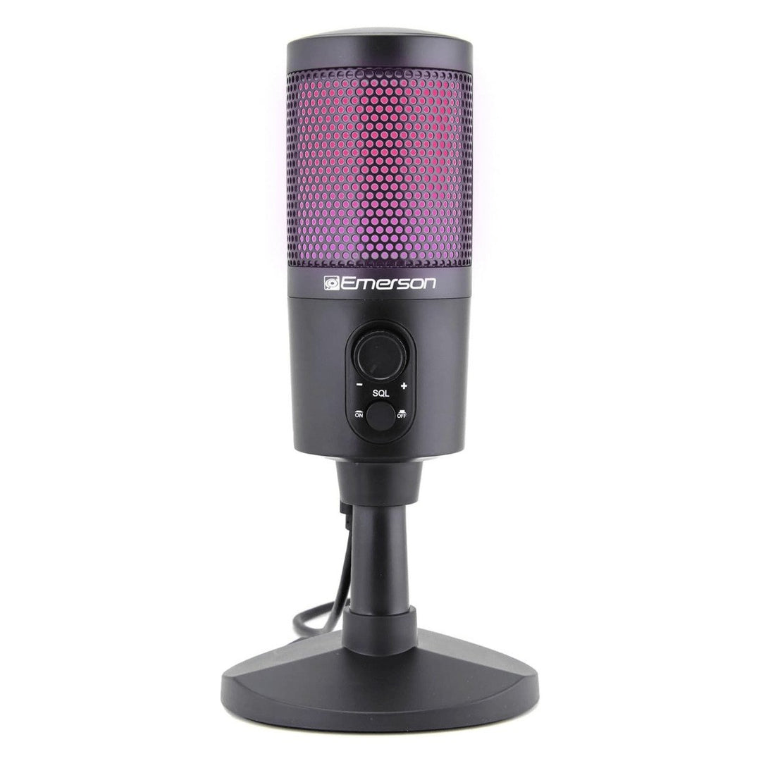 Emerson USB Gaming Microphone RGB Lighting Tap-to-Mute Model EAM-9050 Image 1