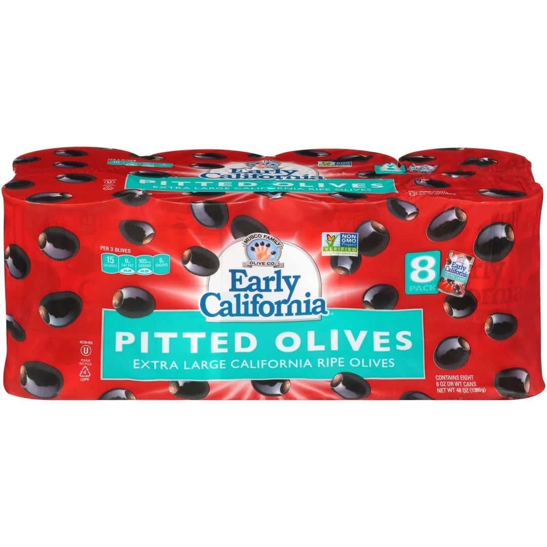 Early California Extra-Large Pitted Olives 6 Ounce (Pack of 8) Image 1