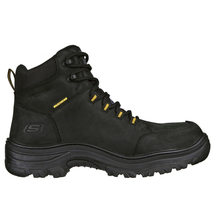 SKECHERS WORK Mens Burgin - Benafick ST Steel Toe Waterproof Work Boot Black - 200123-BLK BLACK Image 1