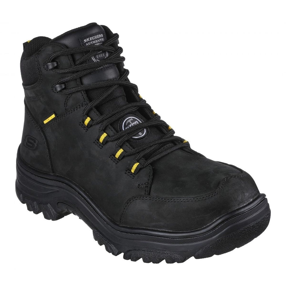 SKECHERS WORK Mens Burgin - Benafick ST Steel Toe Waterproof Work Boot Black - 200123-BLK BLACK Image 2