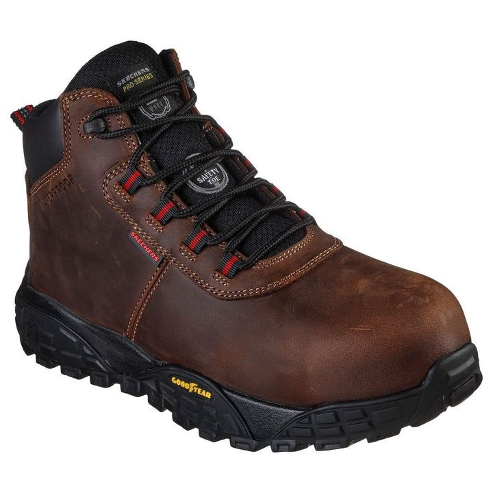 SKECHERS WORK Mens Work Treadix - Trental Alloy Toe Waterproof Work Boot Brown - 200083-CDB BROWN Image 1