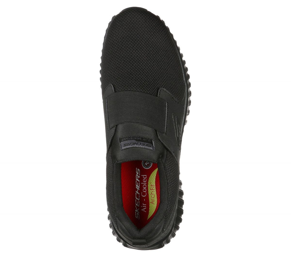 SKECHERS WORK Mens Arch Fit SR - Cicades Soft Toe Slop Resistant Work Shoe Black - 200027-BLK 0 BLACK Image 2