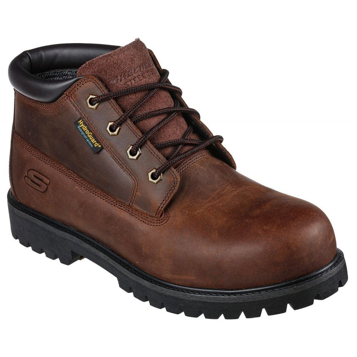 SKECHERS WORK Mens Trevok ST Steel Toe Waterproof Work Boot Brown - 200004-CDB 7-13 BROWN Image 1