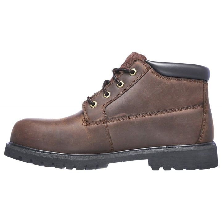 SKECHERS WORK Mens Trevok ST Steel Toe Waterproof Work Boot Brown - 200004-CDB 7-13 BROWN Image 4