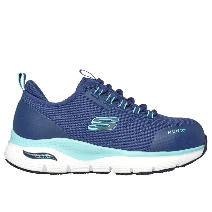 SKECHERS WORK Womens Arch Fit SR - Ebinal Composite Toe Work Shoe Navy/Aqua - 108075-NVAQ ONE SIZE NAVY/AQUA Image 1