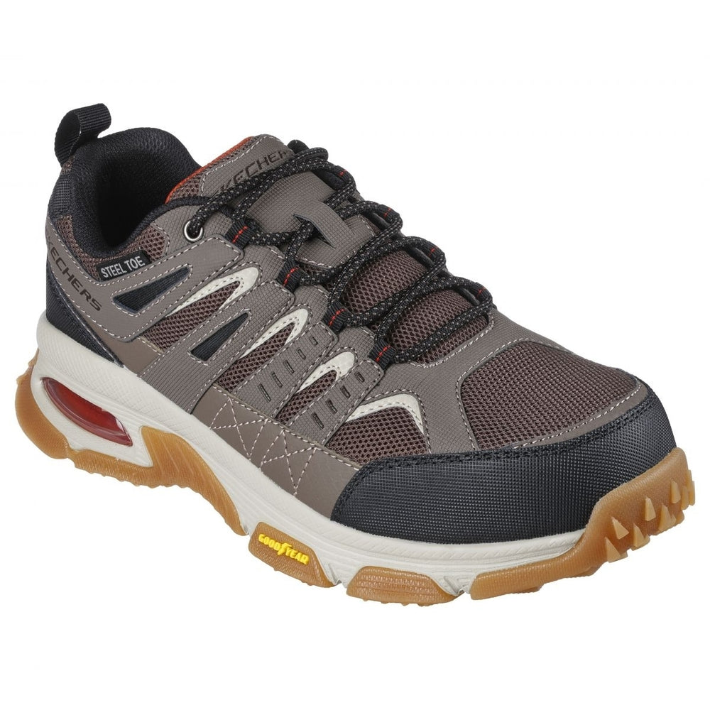 SKECHERS WORK Mens Skech-Air Envoy ST - Arcket Steel Toe Work Shoe Taupe/Black - 200140-TPBK ONE SIZE TPBK Image 2