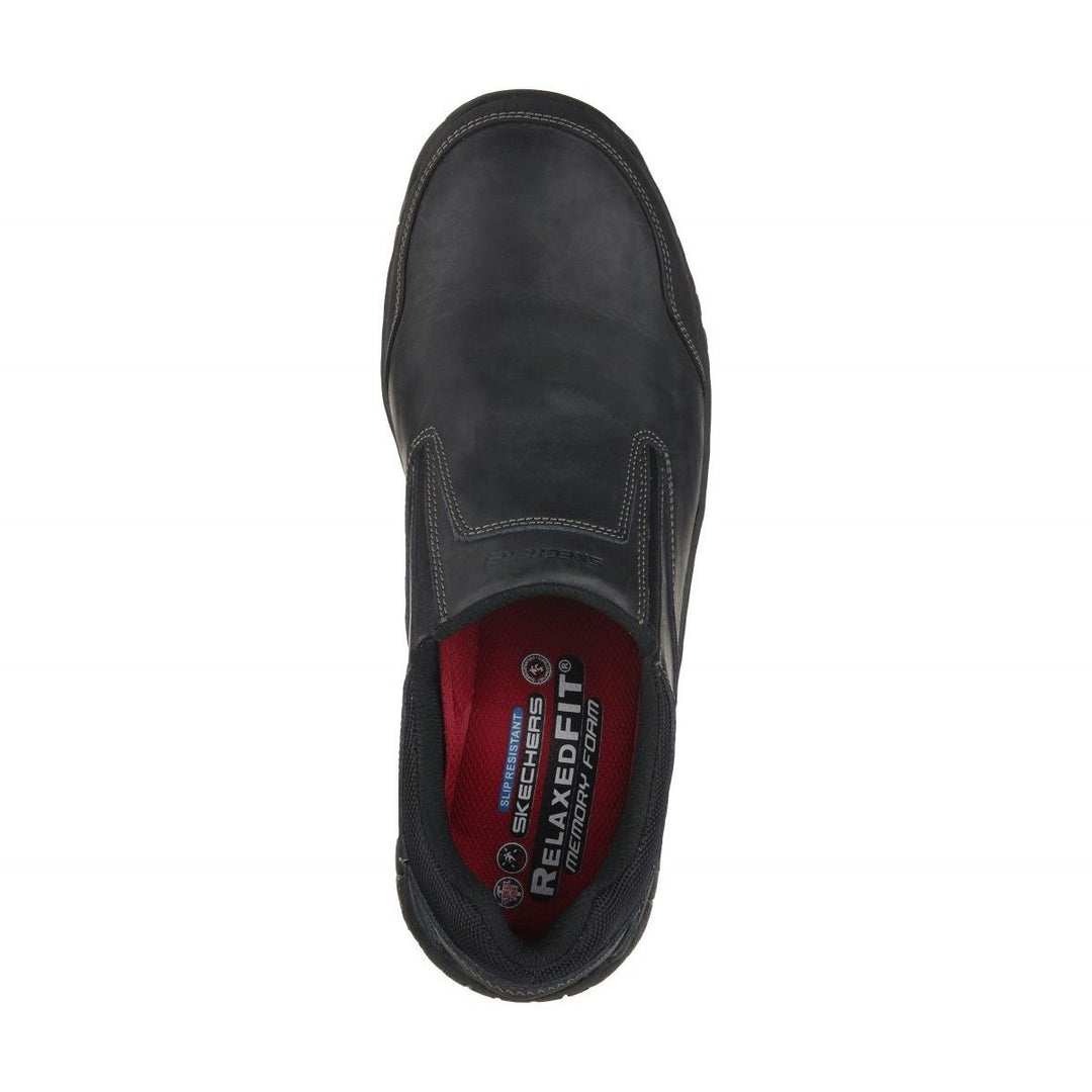 SKECHERS WORK Mens Relaxed Fit: Hartan ST Steel Toe Slip-On Work Shoe Black - 77066-BLK varies BLACK Image 4