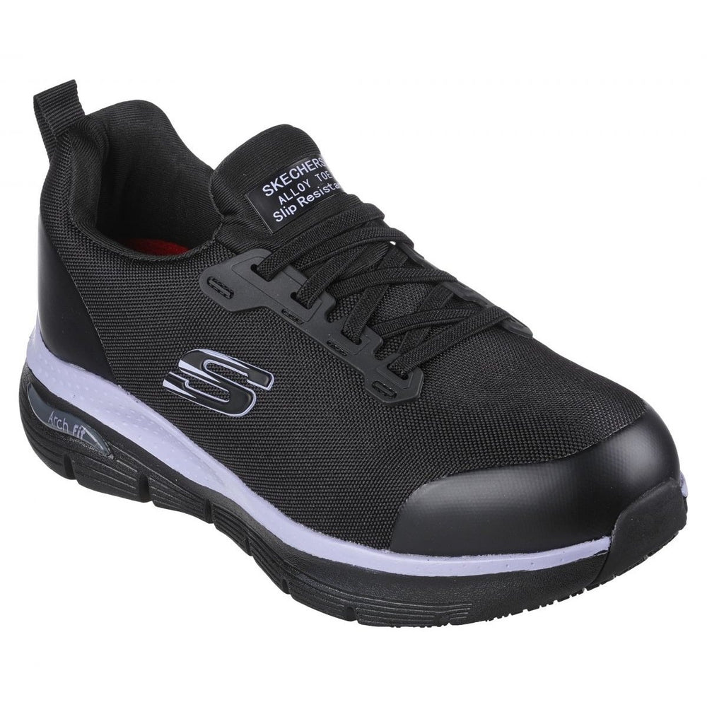 SKECHERS WORK Womens Arch Fit SR - Evzan Alloy Toe Slip Resistant Work Shoe Black/Purple - 108057-BKPR BKPR Image 2