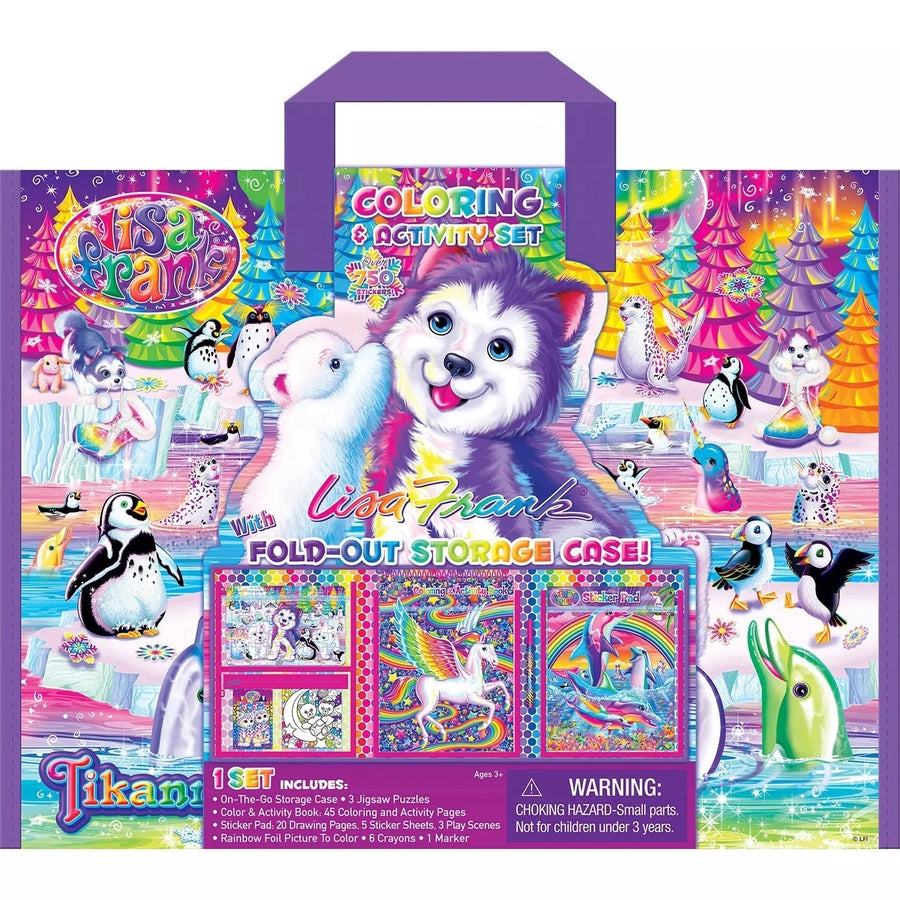 Lisa Frank Coloring and Activity Tri-Fold Storage Case Image 1