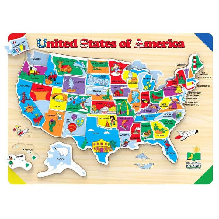 Lift and Learn Puzzles Colors and Shapes + USA Map 2 Pack Image 3