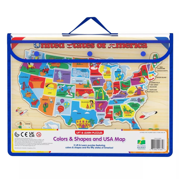 Lift and Learn Puzzles Colors and Shapes + USA Map 2 Pack Image 4