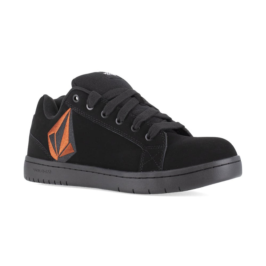 VOLCOM WORKWEAR Mens Stone Skate Inspired Composite Toe ESD Work Shoe Black/Red - VM30471 BLACK/RED Image 1