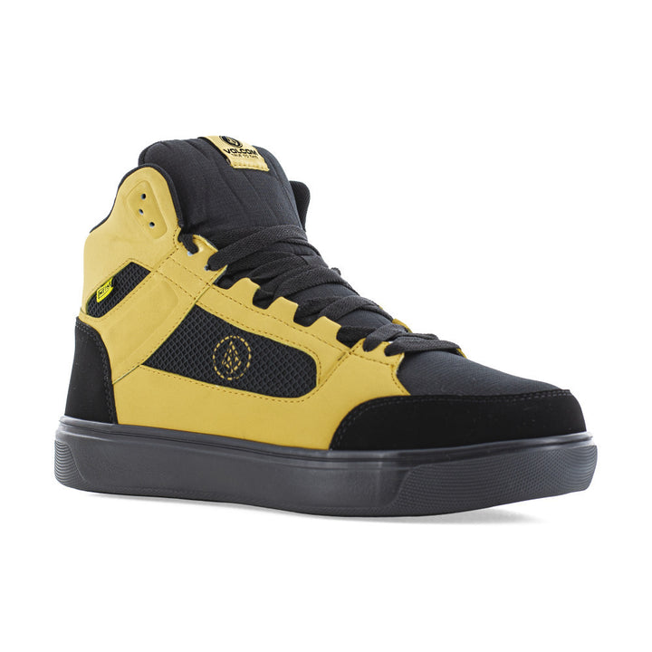 VOLCOM WORKWEAR Mens Evolce Skate Inspired Composite Toe Internal Metatarsal Guard High Top Work Shoe Wheat/Black - Image 1