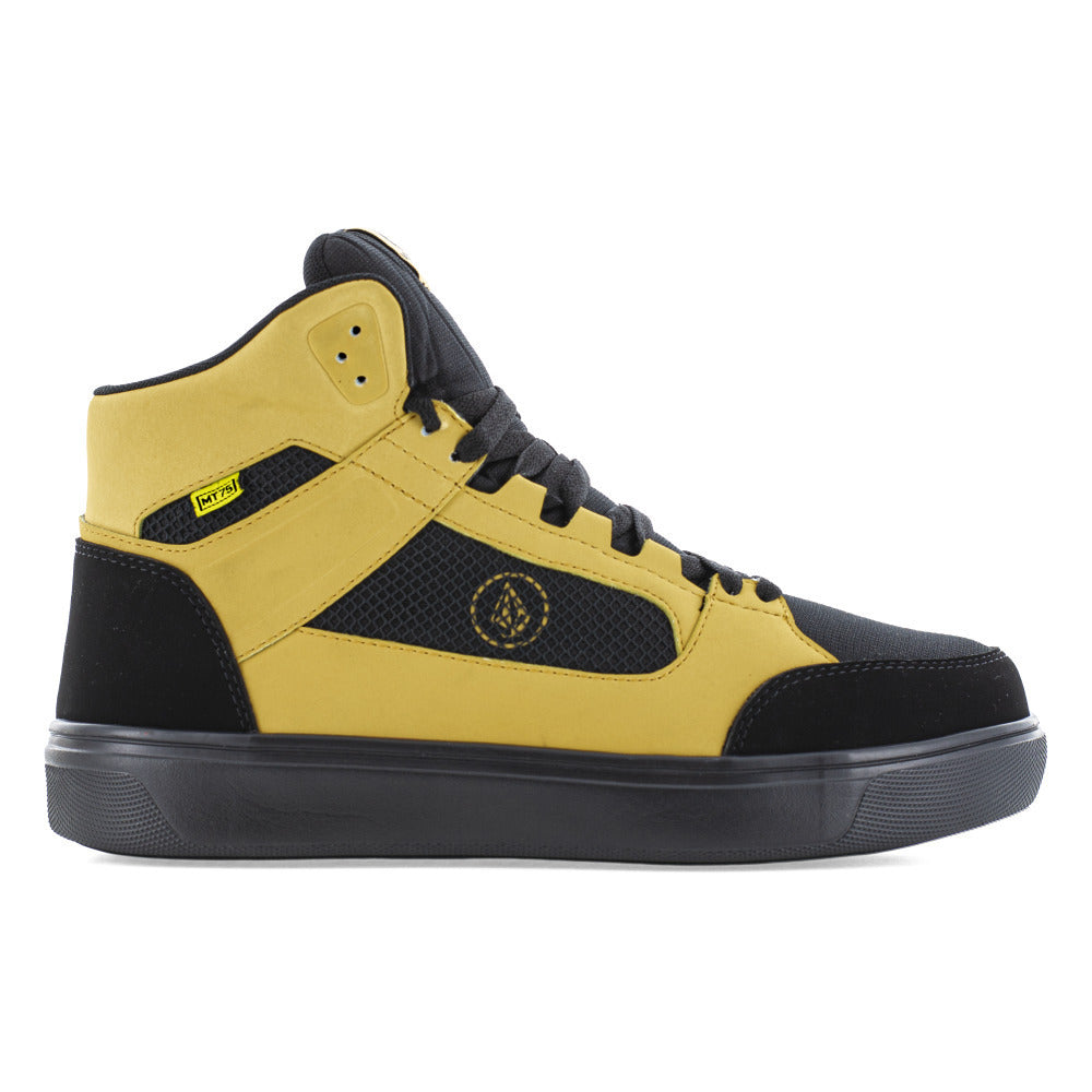 VOLCOM WORKWEAR Mens Evolce Skate Inspired Composite Toe Internal Metatarsal Guard High Top Work Shoe Wheat/Black - Image 2