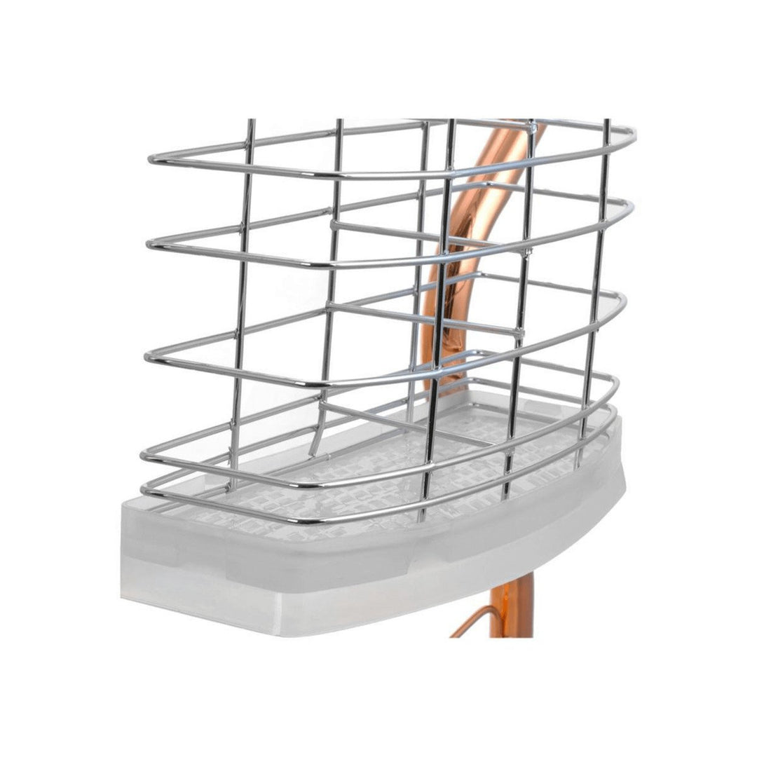 Better Chef 16 Inch Chrome R-Shaped Dish Rack 2-Level with Draining Tray Model DR-164 Image 4