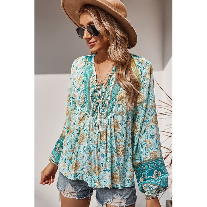 Boho Floral Laidback Blouse Image 3