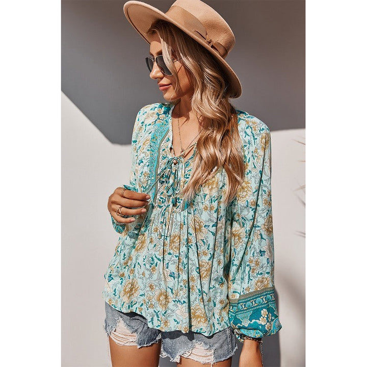 Boho Floral Laidback Blouse Image 4