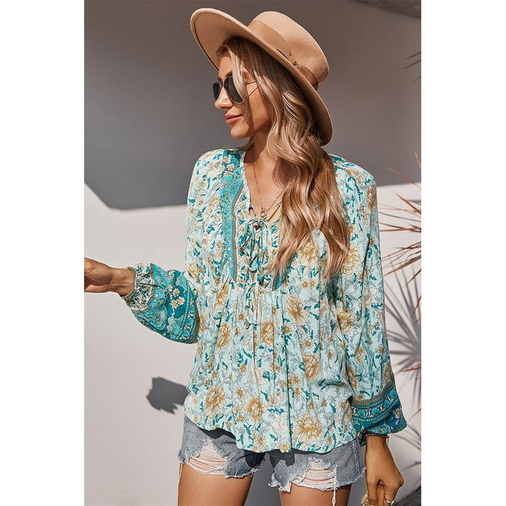 Boho Floral Laidback Blouse Image 4