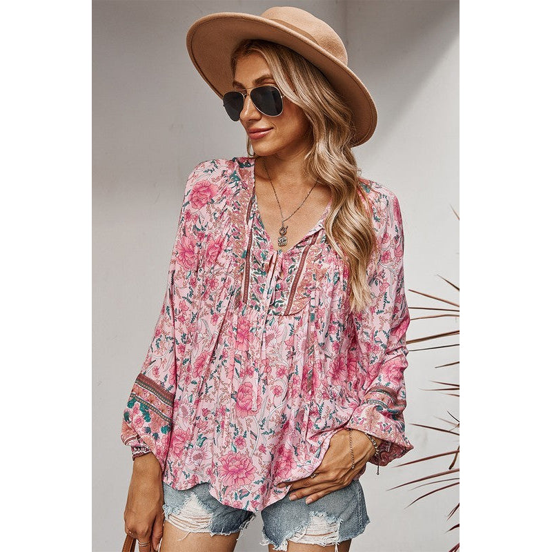 Boho Floral Laidback Blouse Image 7