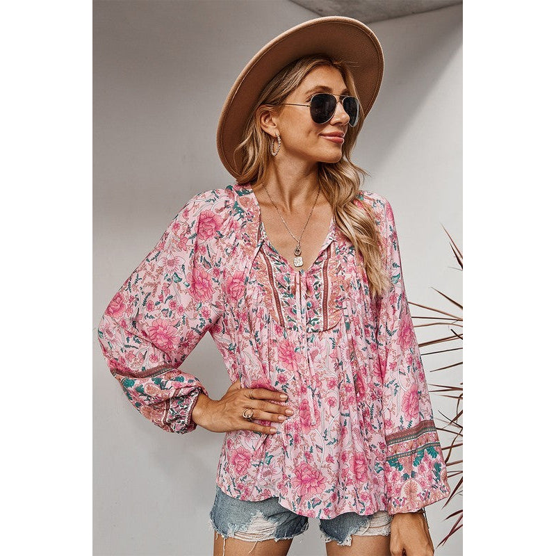 Boho Floral Laidback Blouse Image 8