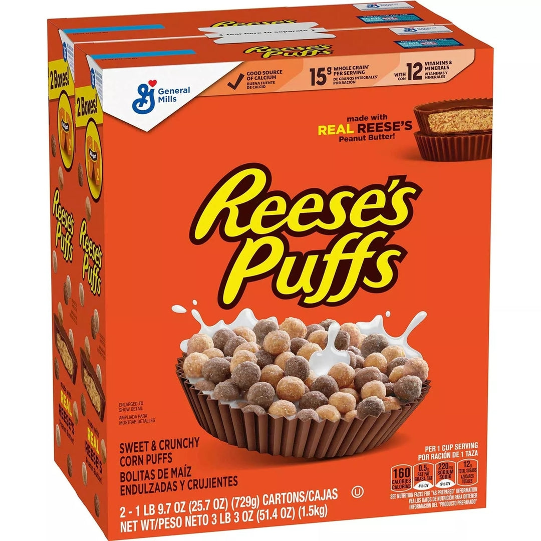 Reeses Puffs Peanut Butter Chocolate Cereal (51.4 Ounce) Image 1