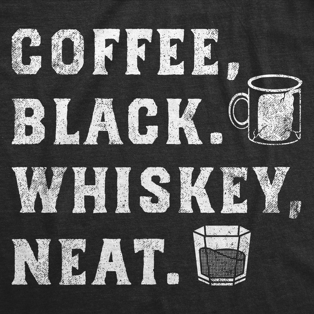 Womens Funny T Shirts Coffee Black Whiskey Neat Drinking Tee For Ladies Image 2