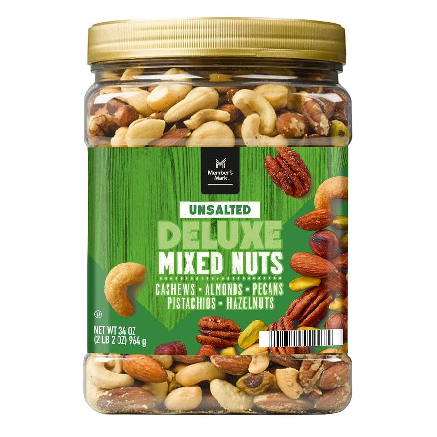 Members Mark Unsalted Deluxe Mixed Nuts (34 Ounce) Image 1