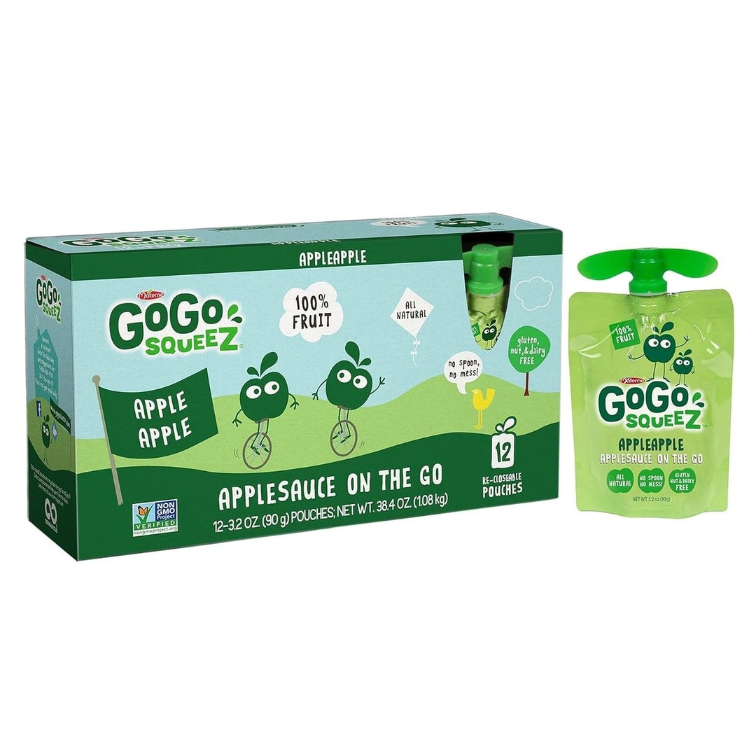 GoGo SqueeZ Applesauce Pouches Apple Apple 3.2 Ounce (32 Count) Image 1