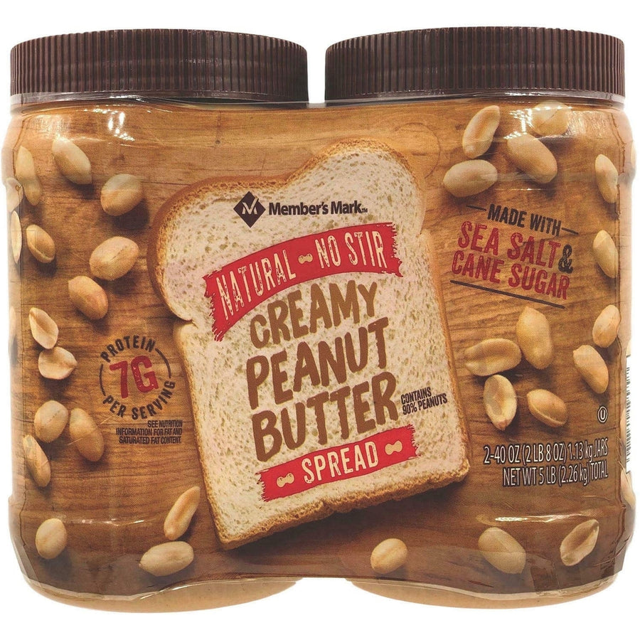 Members Mark Natural No Stir Creamy Peanut Butter Spread (40 Ounce 2 Count) Image 1