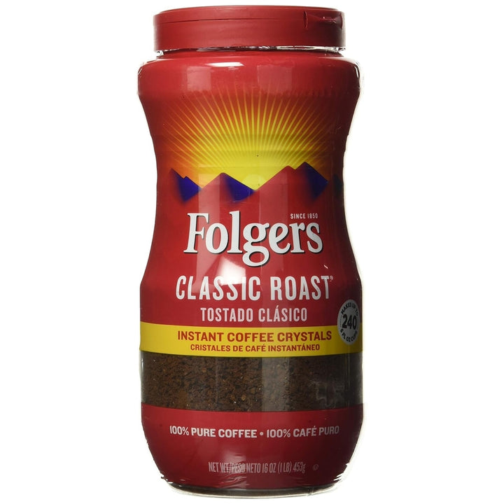 Folgers Coffee Classic Roast 100% Pure Instant 16 Ounce Image 1