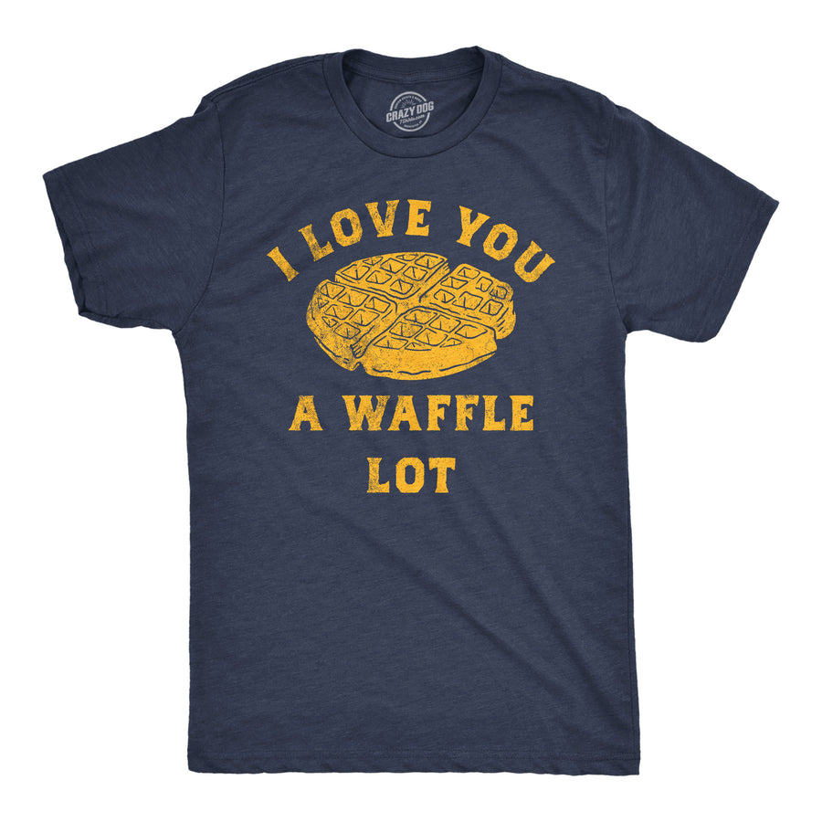 Mens Funny T Shirts I Love You A Waffle Lot Sarcastic Food Tee For Men Image 1