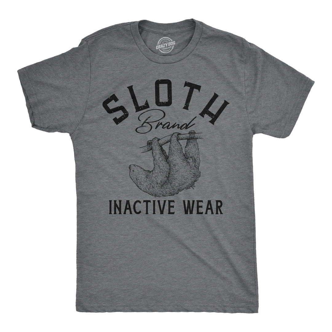 Mens Funny T Shirts Sloth Brand Inactive Wear Sarcastic Animal Graphic Tee Image 1