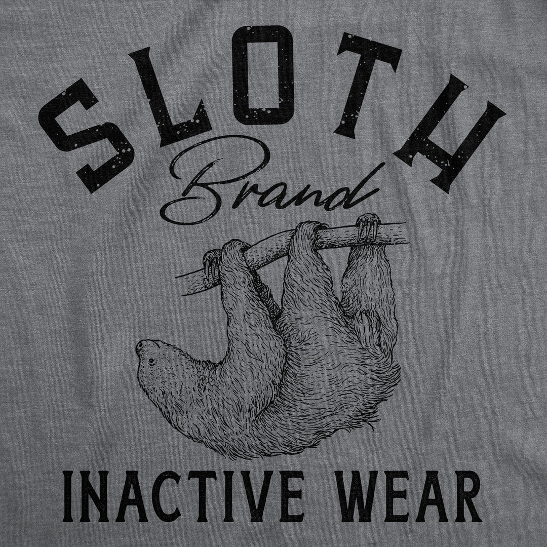 Mens Funny T Shirts Sloth Brand Inactive Wear Sarcastic Animal Graphic Tee Image 2