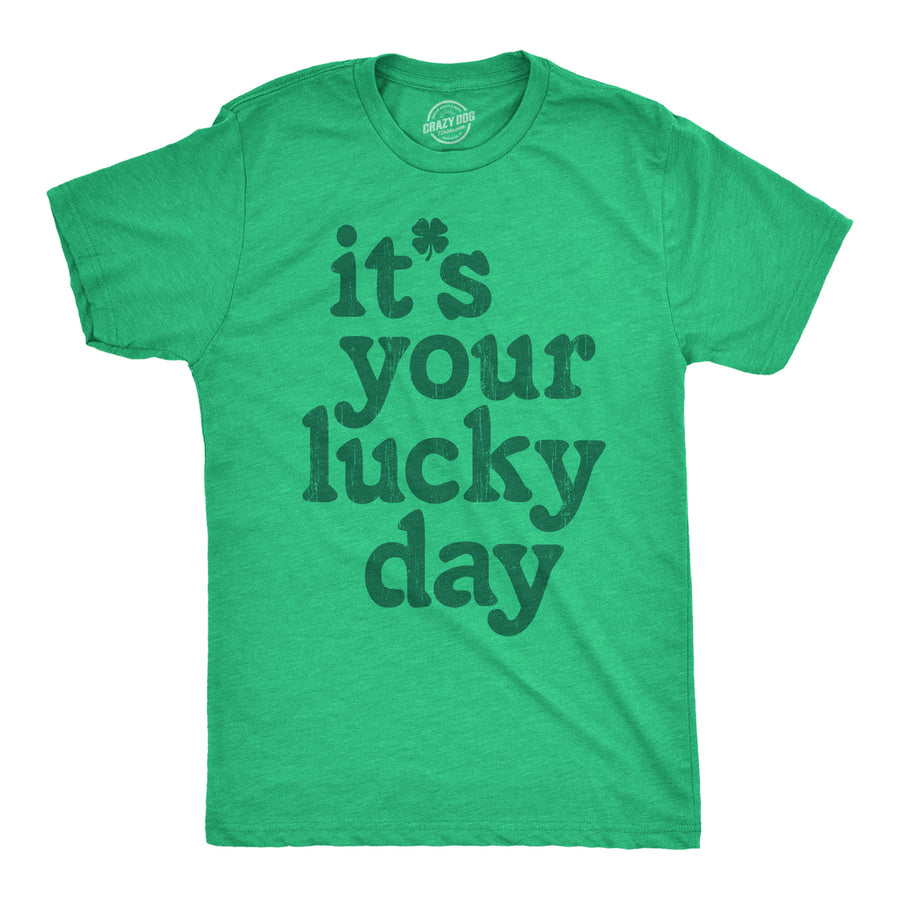 Mens Funny T Shirts Its Your Lucky Day St Patricks Day Graphic Tee For Men Image 1