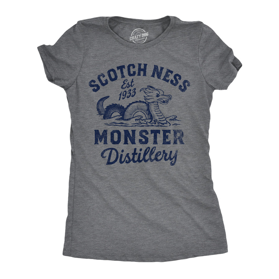 Womens Scotch Ness Monster Distillery Funny T Shirt Drinking Graphic Tee For Ladies Image 1