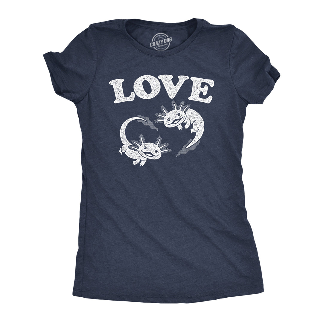 Womens Cute T Shirts Love Axolotl Funny Graphic Tees For Ladies Image 1