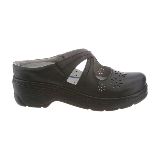 KLOGS Womens Carolina Black Smooth Leather Clogs 00130290003 Arch Support Image 1