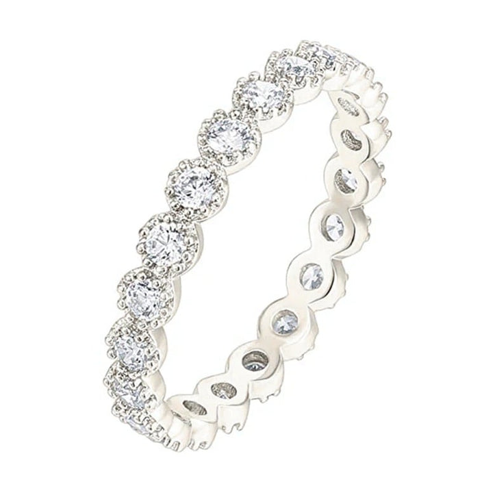 Paris Jewelry 18K White Or Yellow Gold Created Diamond Marquise Milgrain Eternity Band Size 6 -10 Plated Image 1