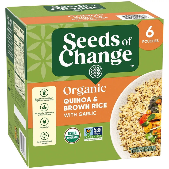 Seeds of Change Certified Organic Quinoa and Brown Rice with Garlic (8.5 Oz6 Pk) Image 1