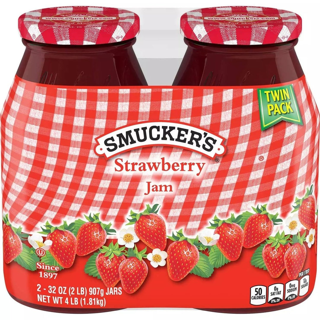 Smuckers Strawberry Jam 32 Ounce Jar (Pack of 2) Image 1