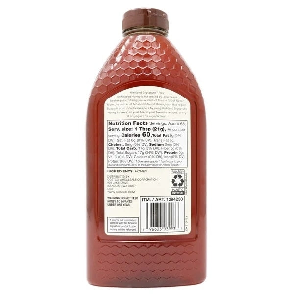 Kirkland Signature Texas Raw Unfiltered Honey100% Grade A (3 Pounds) Image 2