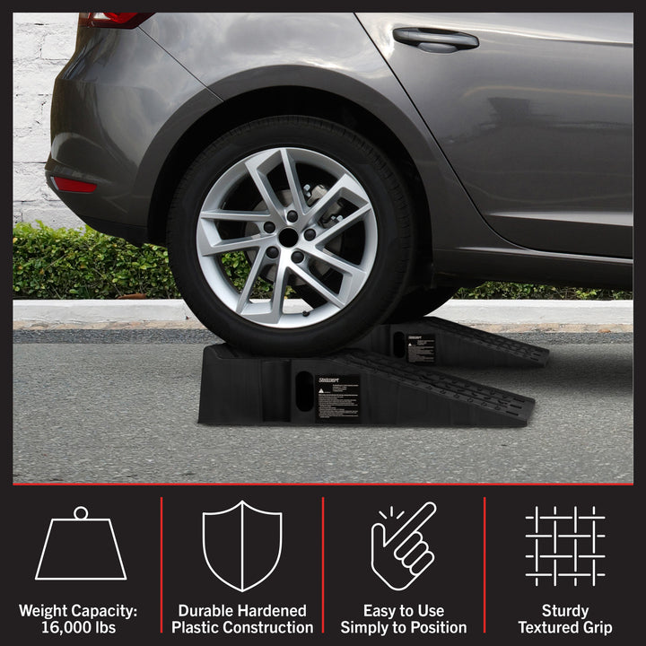 Car Ramps 2-Pack - Heavy-Duty Car Lifts for Home Garage or Shop - 16,000lb GVW Capacity - SUV Agricultural Vehicle or Image 3