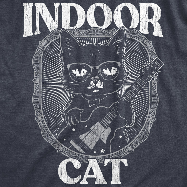 Mens Indoor Cat Funny T Shirt Introvert Sarcastic Tee For Men Image 2