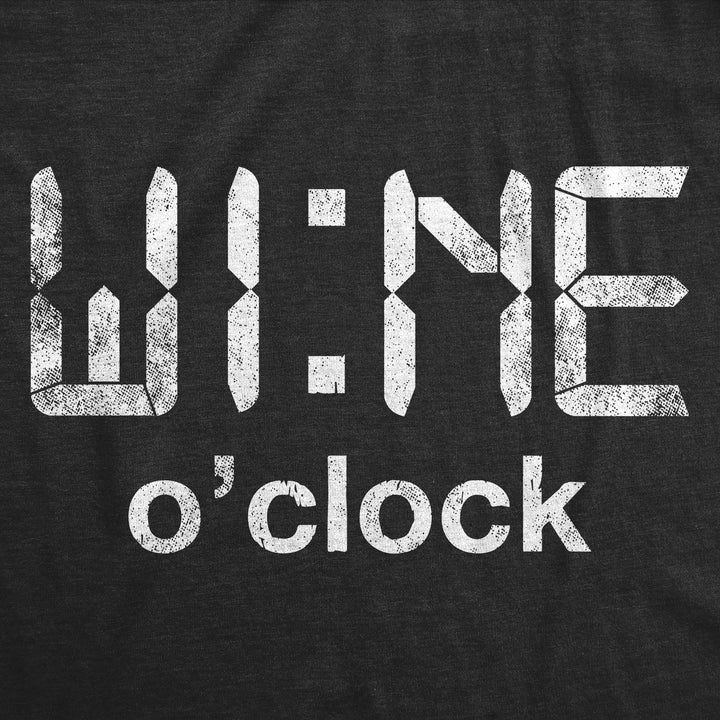 Womens Funny T Shirts Wine O Clock Sarcastic Drinking Tee Graphic Shirt Image 2