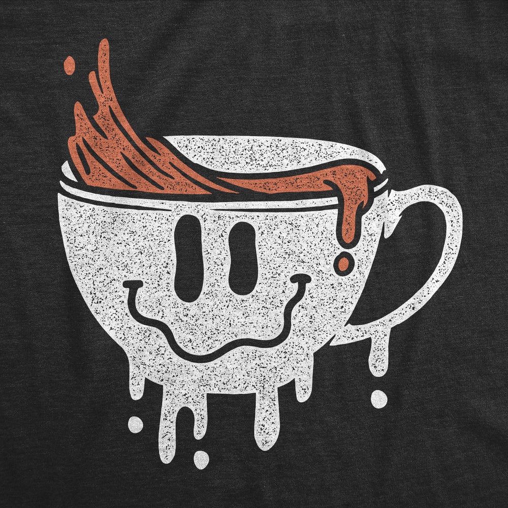 Womens Dripping Coffee Smile Funny T Shirts Caffeine Graphic Tee For Ladies Image 2